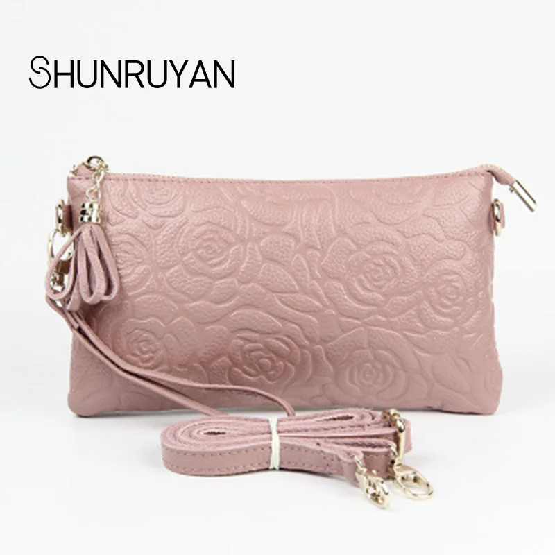 SHUNRUYAN, новинка, женская сумка, сумочка, пакет, из воловьей кожи, посылка на цепочке, сумка через плечо, с принтом розы, маленькая квадратная посылка