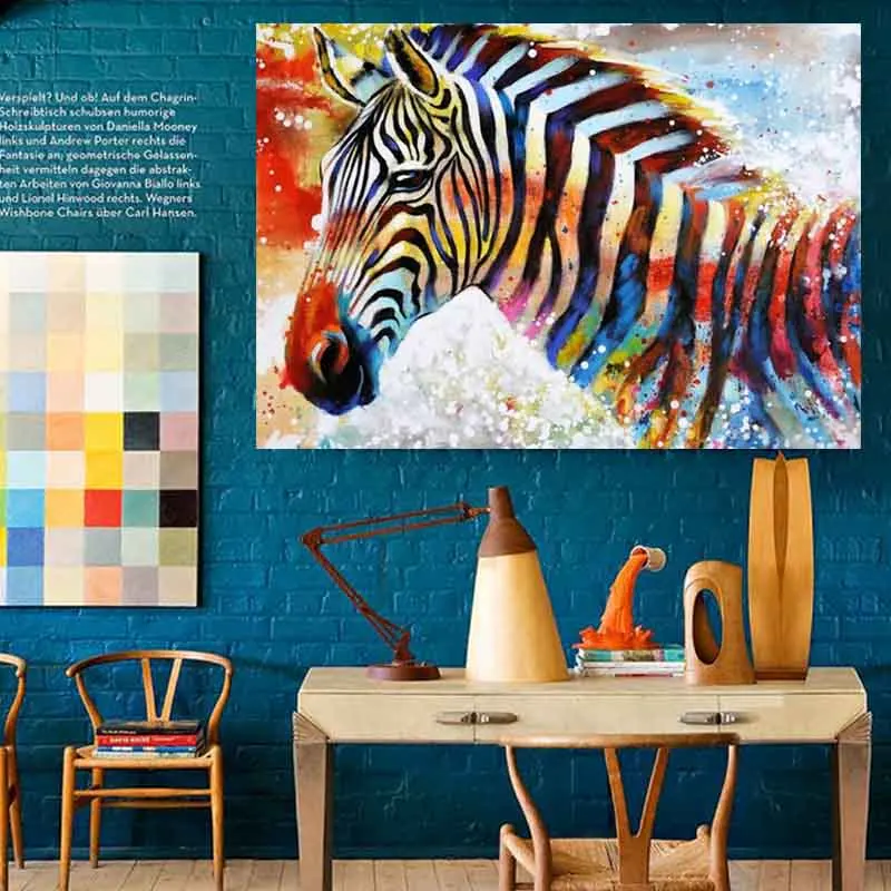 

painting by numbers art paint by number Painted abstract zebra home background wall corridor decorative painting