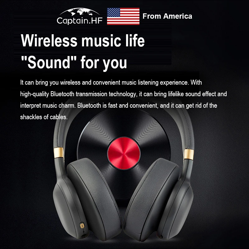US Captain Wireless and Wired Bluetooth Over-Ear