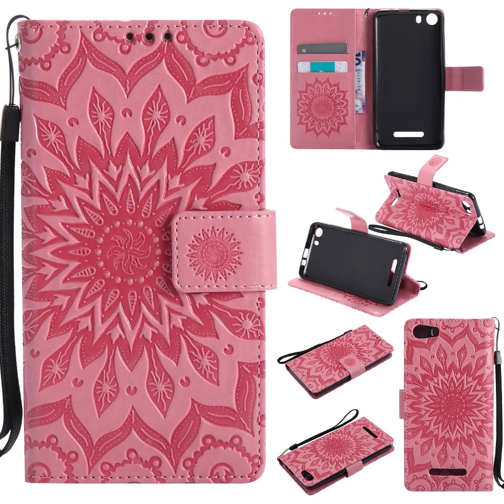 Чехол с тисненым цветком для coque Wiko Lenny 2 чехол для fundas Wiko Lenny 2 Чехол 5 дюймов+ держатели для карт