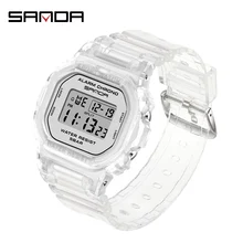 

Sanda Women Watch Fashion Casual Waterproof LED Transparent Strap Men Electronic Clock Sport Watches Digital Wristwatch Relojes