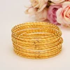 65mm 24K gold plated  Bangles Ethiopian Africa Fashion Gold Color Bangles For Women African Bride Wedding Bracelet Jewelry Gifts 3