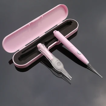 

2 pieces LED light baby ear cleaner ear wax removal tool flashlight adult children ear spoon ear nose wax cleaning clip set