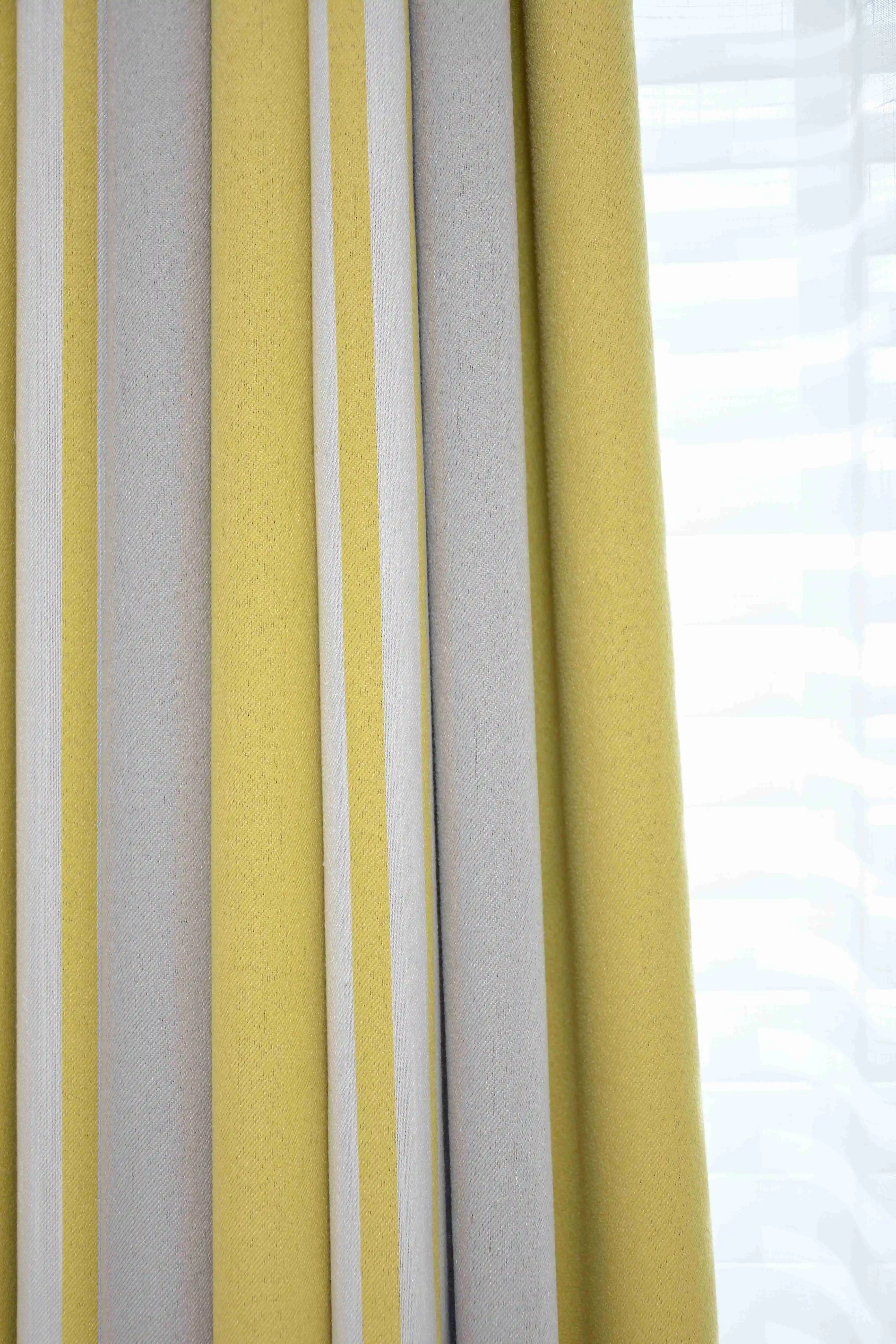 Простые современные шторы для гостиной, шторы с имитацией льна, занавески для спальни в скандинавском стиле, желтые занавески в полоску, HC001& 30