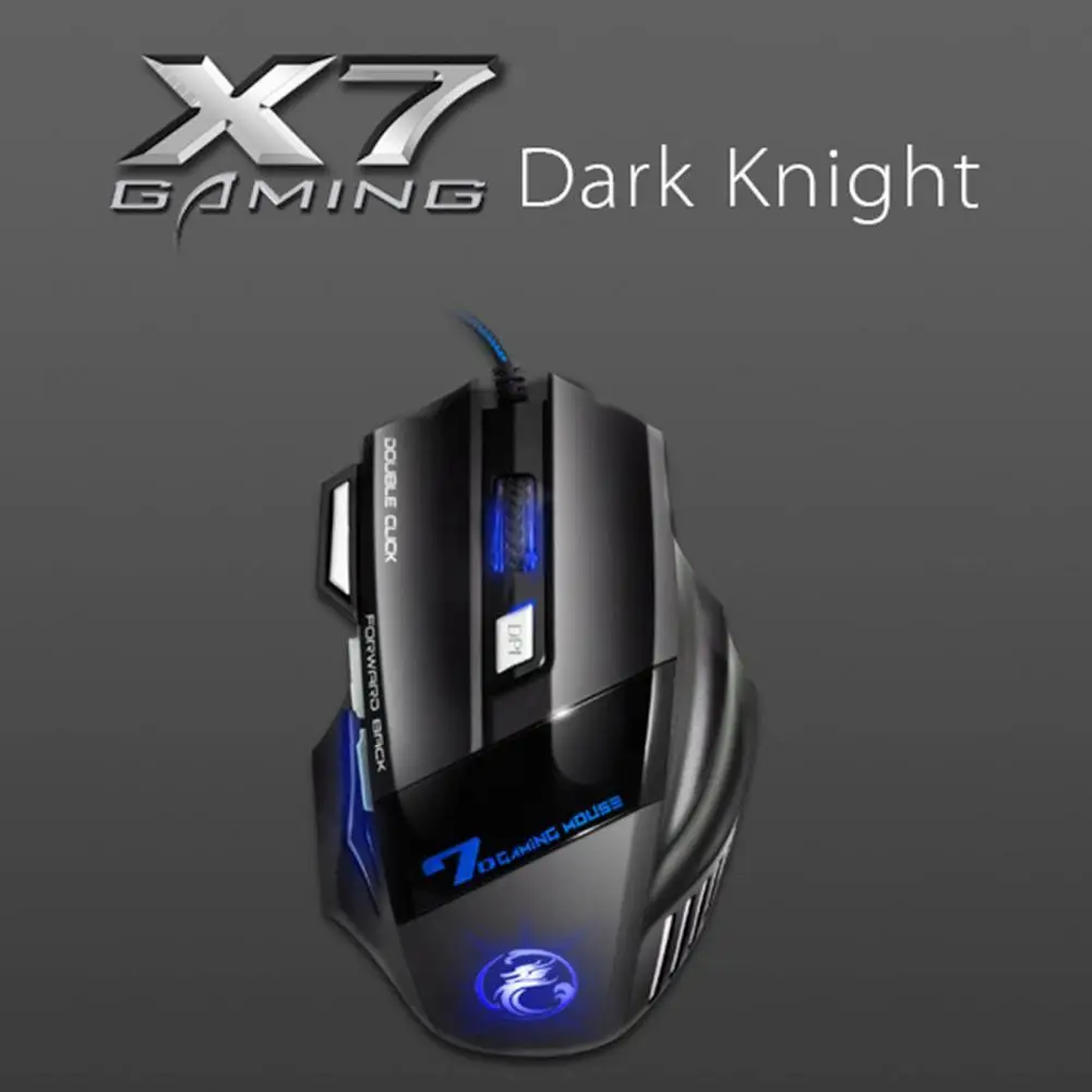 

IMICE X7 Gaming Mouse Ergonomic Design 7 Button ABS Double-click Key Optical Mouse LED Colorful Automatic Breathing Lamp