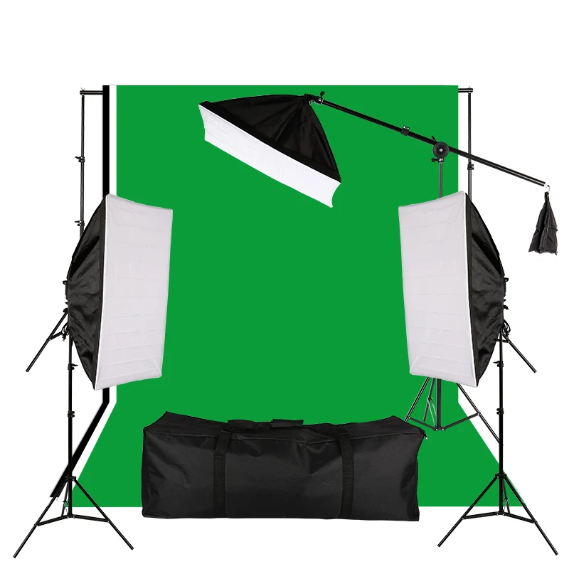 

Photo Studio Softbox Lighting Kit Studio Backdrop Stand Backdrop 135W Light Bulbs Light Stand Cantilever Stick