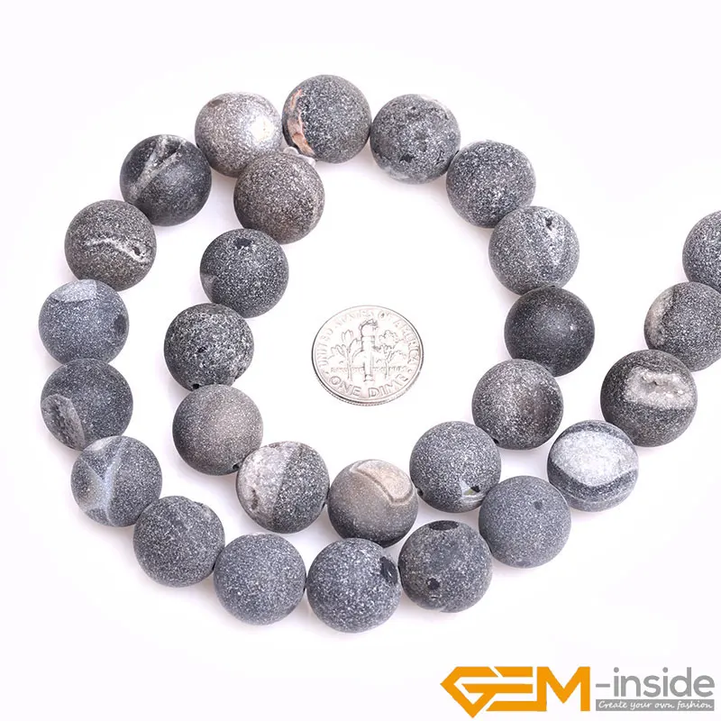Круглый Geode кулон agates Druzy агатовые бусины для изготовления ювелирных изделий Strand 15 дюймов DIY браслет ожерелье ювелирные изделия бусины 8 мм 10 мм 14 мм