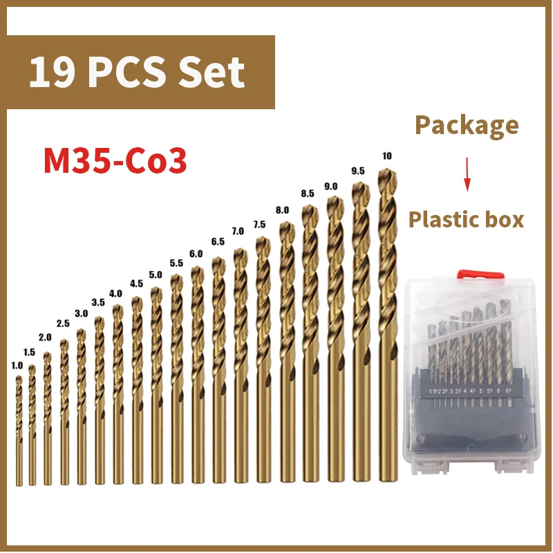 Lot De 10 Forets Hélicoïdaux En Acier Rapide M35 HSS Or Cobalt Pour Perceuses Metriques A Haute Vitesse 3 Mm X 63 Mm Pour Percage Des Acier Inoxydable Et Metal Liaiki 90448839