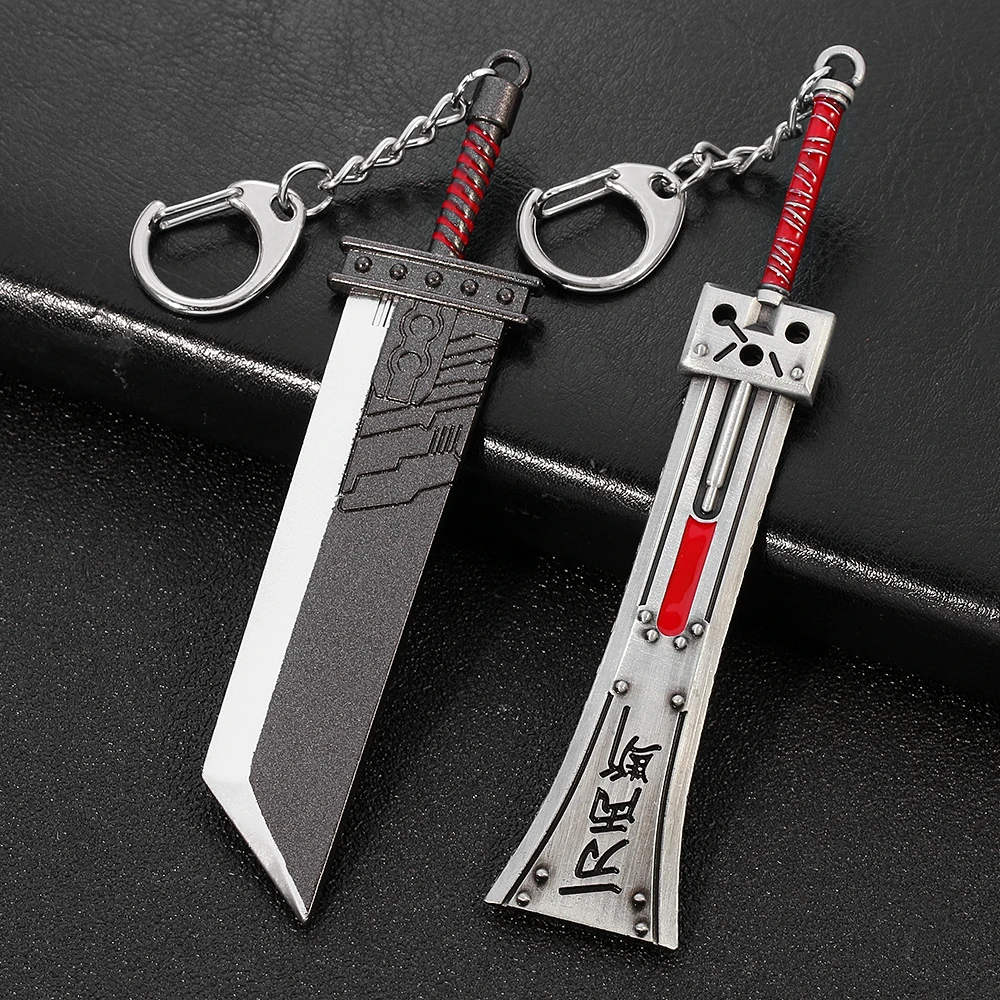 Cloud Strife Buster Sword Keychain Men Punk Remake Zack Fair Weapon of Armor Break Key Ring Metal Game Fans llaveros | Украшения и