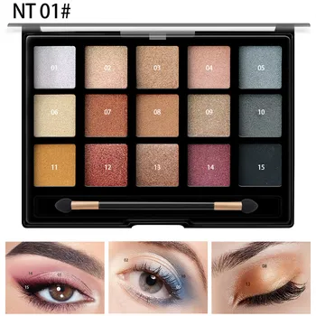 

15 Colors Matte Eyeshadow Pallete Makeup Waterproof Nude Pigment Eyeshadow Brown Black Shadow Women Glitter Eyes Make Up Palette