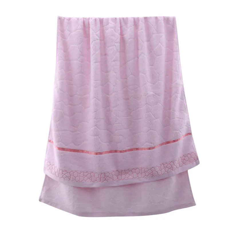pink Модное мягкое впитывающее полотенце из чистого хлопка с подкладкой, окрашенное впитывающее полотенце, высокое качество, банное полотенце - Цвет: pink