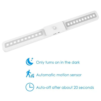 

1PC LED Cabinet Light DC5V PIR Wall Lamp With Wide Angle Motion Sensor Kitchen Night Light 20LED USB Bathroom Light Dropship