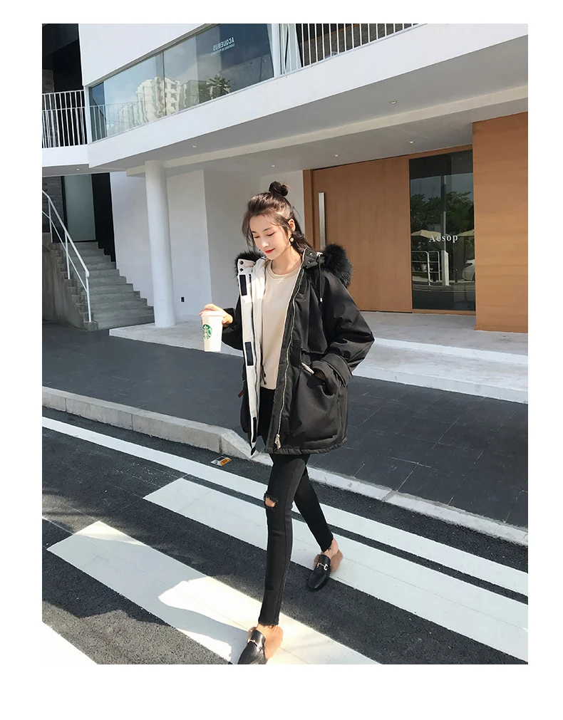 HANZANGL, XL-5XL, толстый мм, 200 фунтов, новинка, зимняя куртка, Женское пальто, парка с карманами, меховой воротник, с капюшоном, размера плюс, одежда