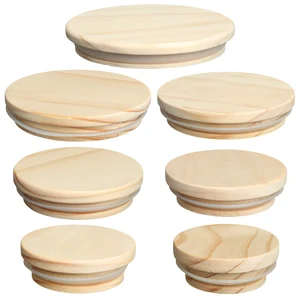 Bamboo Lids Reusable Mason Jar Canning Caps Non Leakage Silicone Sealing Wooden Covers Drinking Jar Home Kitchen Supplies