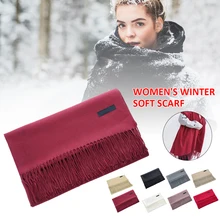 Winter Scarf for Women Long Warm Comfortable Shawl Wraps with Fringed Edges Cashmere-Like Blanket Scarves Gifts for Women Warm