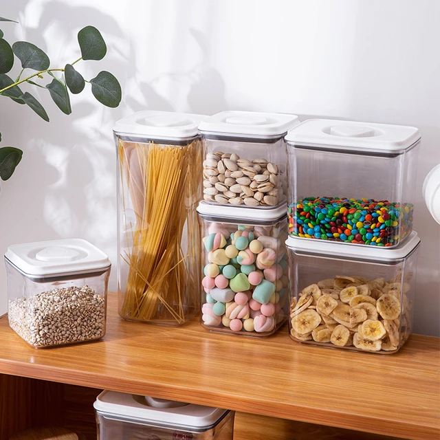 Storage Box Snack Dry Goods Moisture-proof Storage Bottles Plastic Sealed  Jars Food Preservation Box Kitchen Grain Organizer