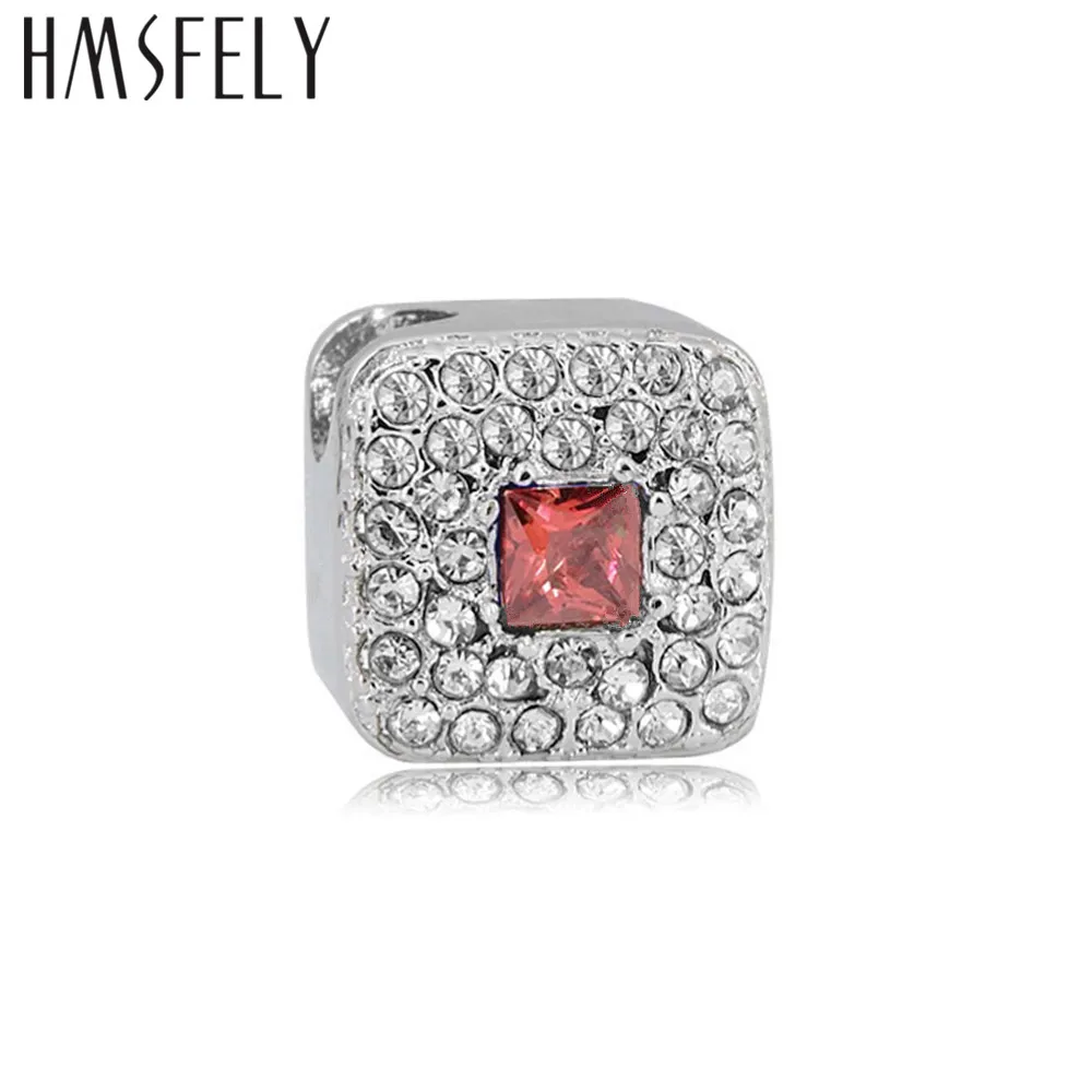 HMSFELY European Charm Crystal Beads For DIY Charms Bracelet Jewelry Making Accessories Bead 316l Stainless Steel 4pcs | Украшения и
