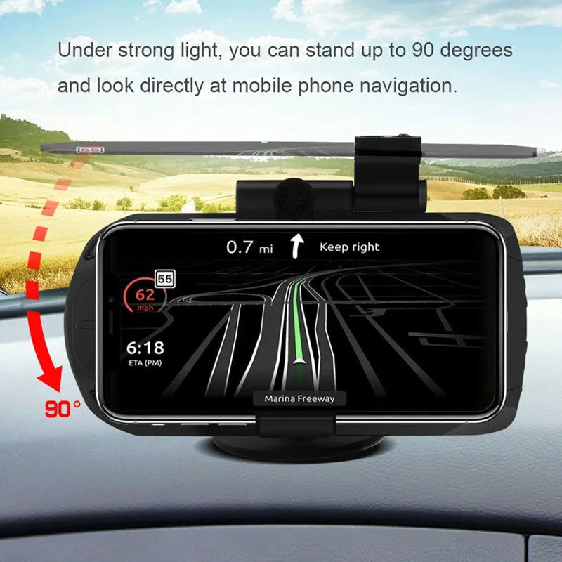 HUD держатель мобильного телефона с дисплеем на голову, беспроводное зарядное устройство, gps навигация, автомобильный скоростной проектор