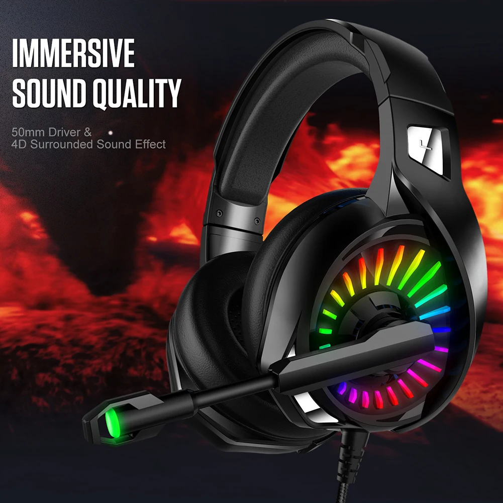A20 Subwoofer Luminous Skin Friendly Wired Gaming Headset for Xbox PC PS Gamers