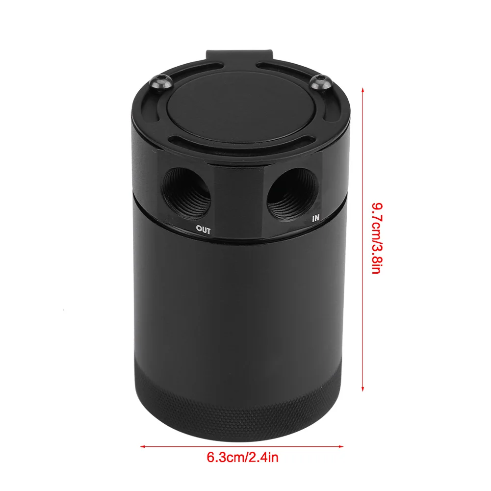 1 шт. Универсальный 3/8inch NPT компактный 2-Порты и разъёмы маслоуловитель резервуар включает в себя 2 Пластиковая колючая 1/2 дюймов штуцера шланга