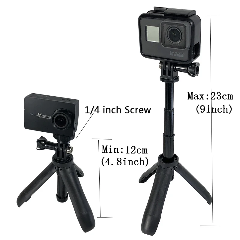 Ручной мини-штатив для селфи, раздвижной монопод для Gopro Hero 8 7 6 4 SJCAM Xiaomi YI 4k Go Pro Sports Cam