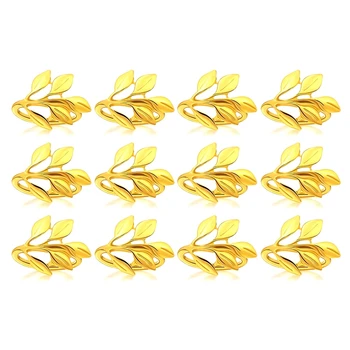

Napkin Rings Leaf Napkin Ring Holders, Bridal Napkins Rings Glossy Napkin Holder Adornment for Vintage Christmas, Holidays, Dinn