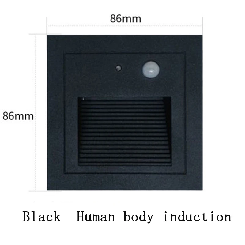 Black-Sensor Скандинавский датчик Водонепроницаемый светодиодный наружное освещение для садовых дорожек лампа белый IP65 Алюминиевый Квадратный настенный светильник для дома, сада, улицы, патио - Испускаемый цвет: Black-Sensor