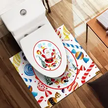 Рождество ПВХ ванная комната противоскользящие 3D DIY водонепроницаемый пол в туалете стикер Рождественское украшение декор для ванной комнаты