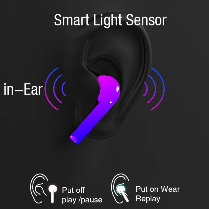 i500s Matte Black Air 2 Pop-up Smart light sensor 46g Bluetooth Headsets Wireless Earphones TWS 5.0 Earbuds Wireless Charger Mic