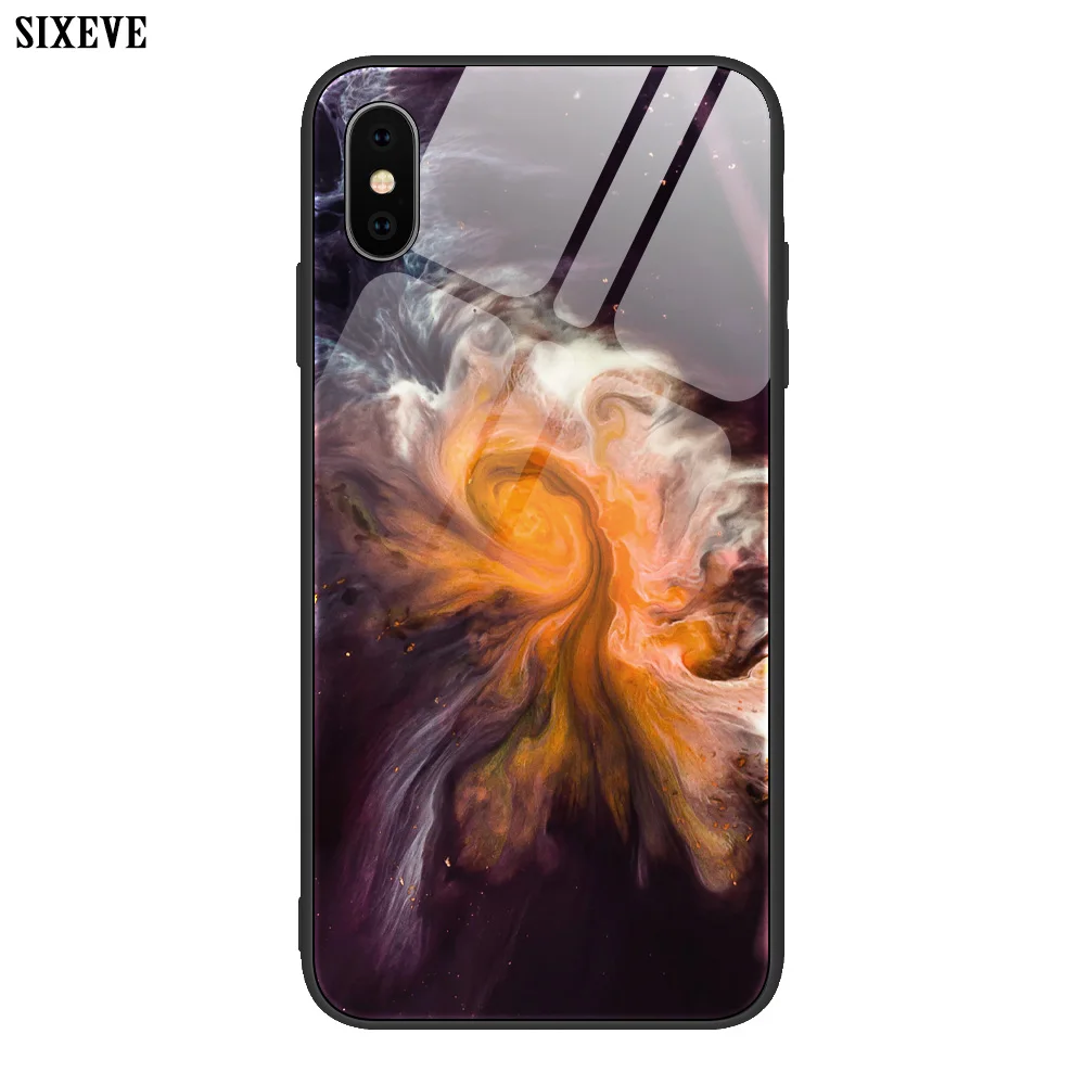 Роскошный Уникальный чехол из закаленного стекла для iPhone 11 Pro Max XS XR X 6 S 8 7 Plus 7plus 8Plus