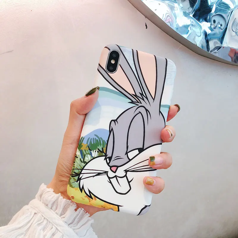 Винтажный милый чехол-Кролик для iPhone XS Max X XS i8 Lover Пара защитный чехол для iPhone 7 8 Plus 6 6s Coque