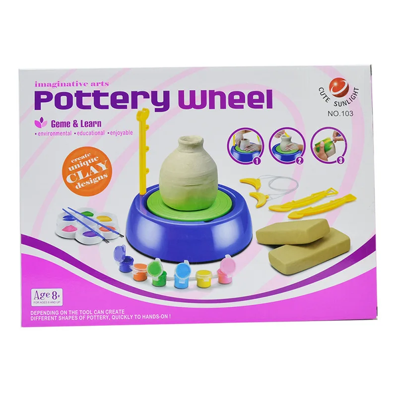 

[Daily Life] Electric Ceramic Small Workshop Children Handmade Pottery Machine DIY Clay Machine Pottery Toy