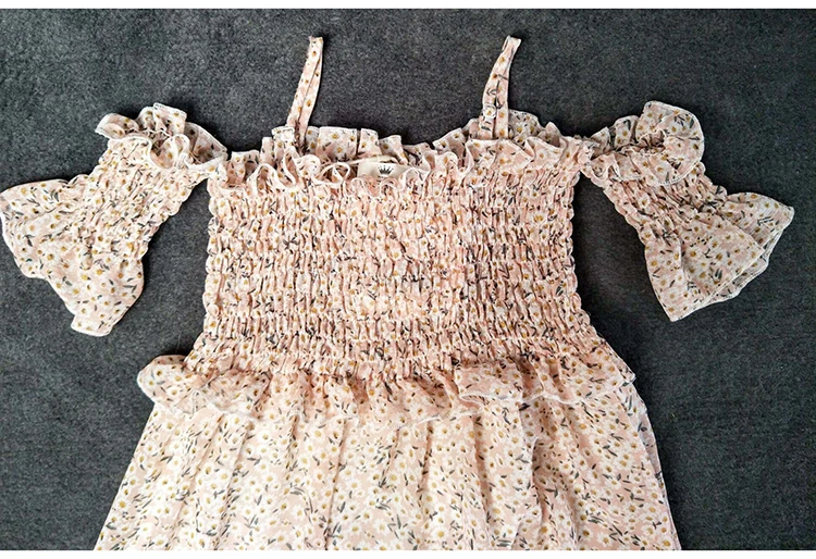 Floral Maxi Long Dress Girl A Line Dress Mother Daughter Clothes Big Girls Dresses Summer 2019 Pink Green Beach Holiday Clothing (4)