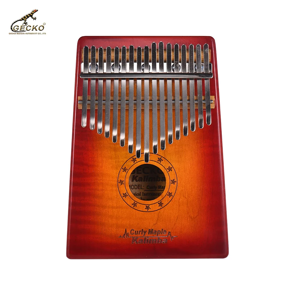 

GECKO MC-S 17-key Kalimba Thumb Piano Mbira Curly Maple Solid Wood with Storage Case Tuning Hammer Music Book Stickers Gift
