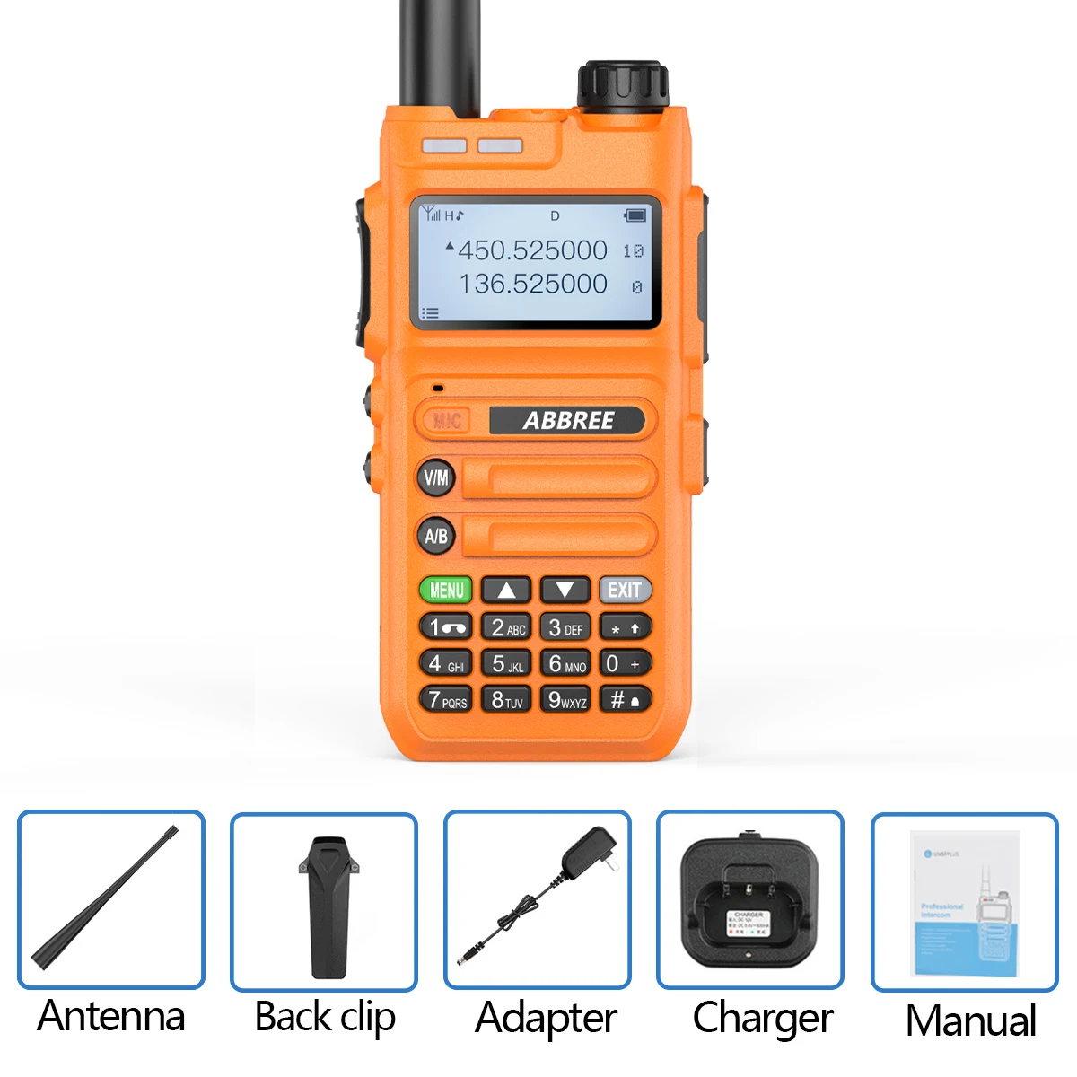 baofeng walkie talkie ABBREE AR-F5 Automatic Wireless Copy Frequency Walkie Talkie  Large LCD Display Upgrade Baofeng UV-5R Long Distance Radio baofeng walkie talkie Walkie Talkie