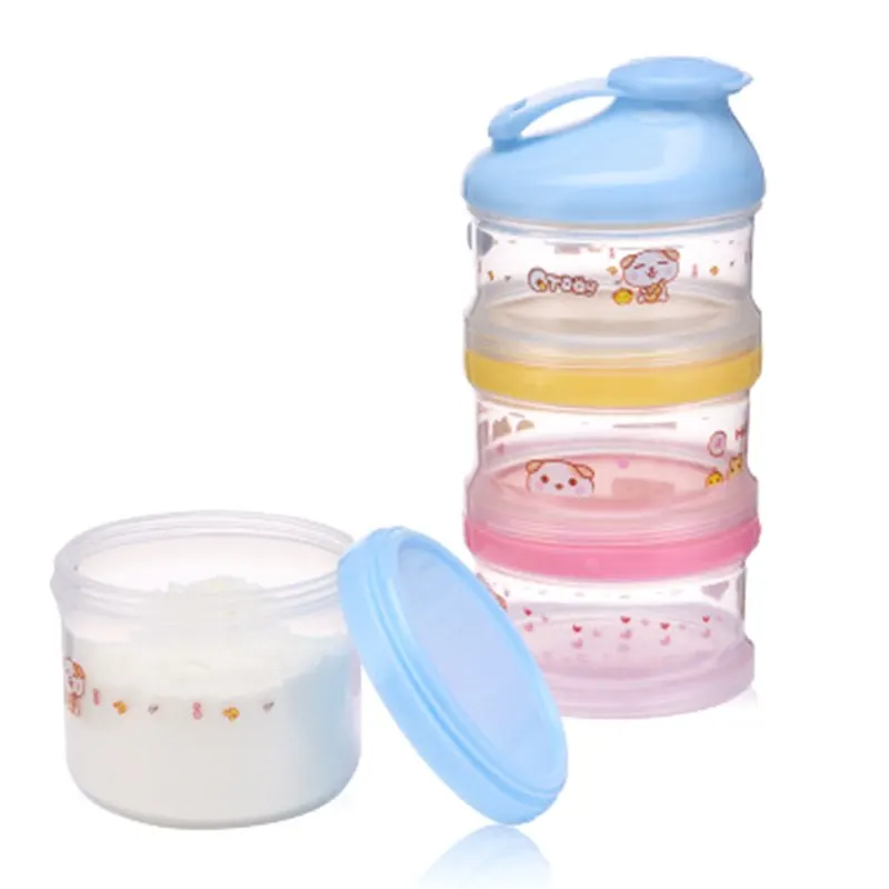 4 слоя цвета случайный мультфильм портативная детская молочная смесь контейнер для хранения еды для детей и детей прибор для кормления