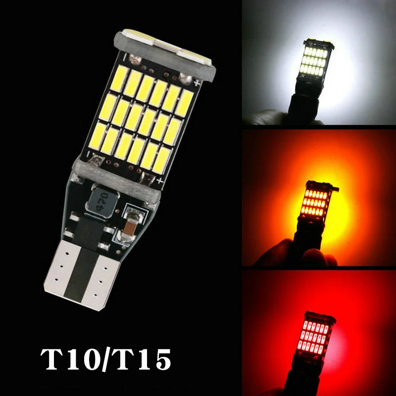 2x luz de sinal do carro t15 w16w lâmpada led 4014 luzes led canbus nenhum erro alta potência branco dc 12v reverso volta estacionamento lâmpadas
