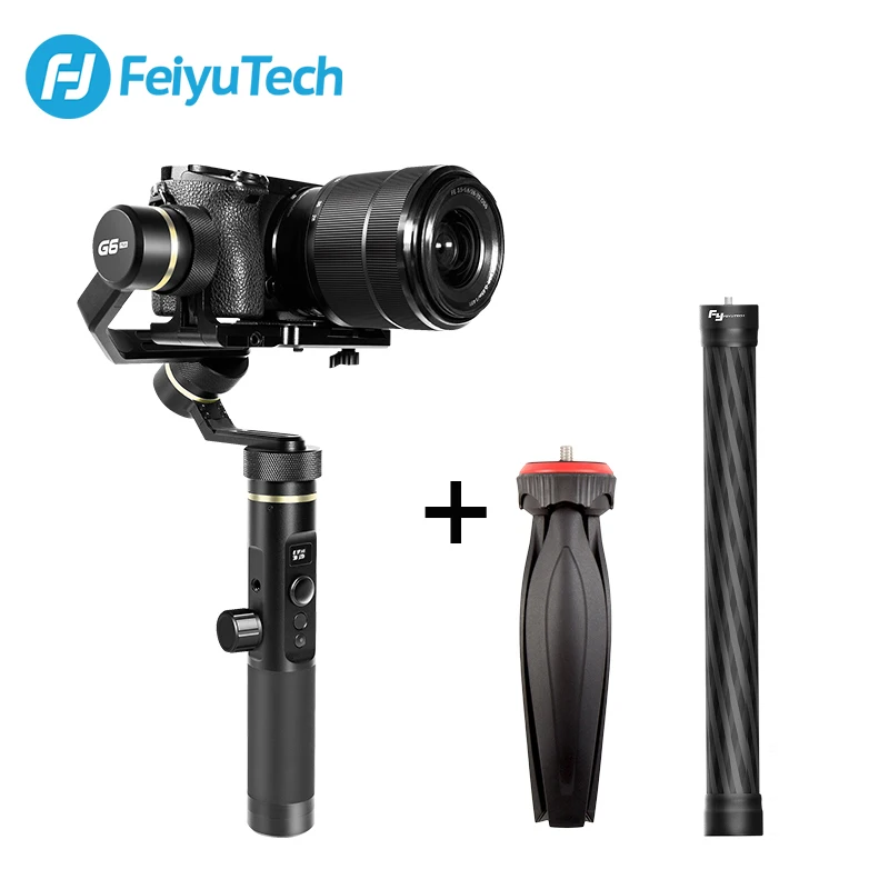 with tripod pole FeiyuTech Feiyu G6 Plus камера Gimbal смартфон стабилизатор для беззеркальной камеры s Gopro Hero 7 6 5 sony RX0 iphone samsung s8 - Цвет: with tripod pole