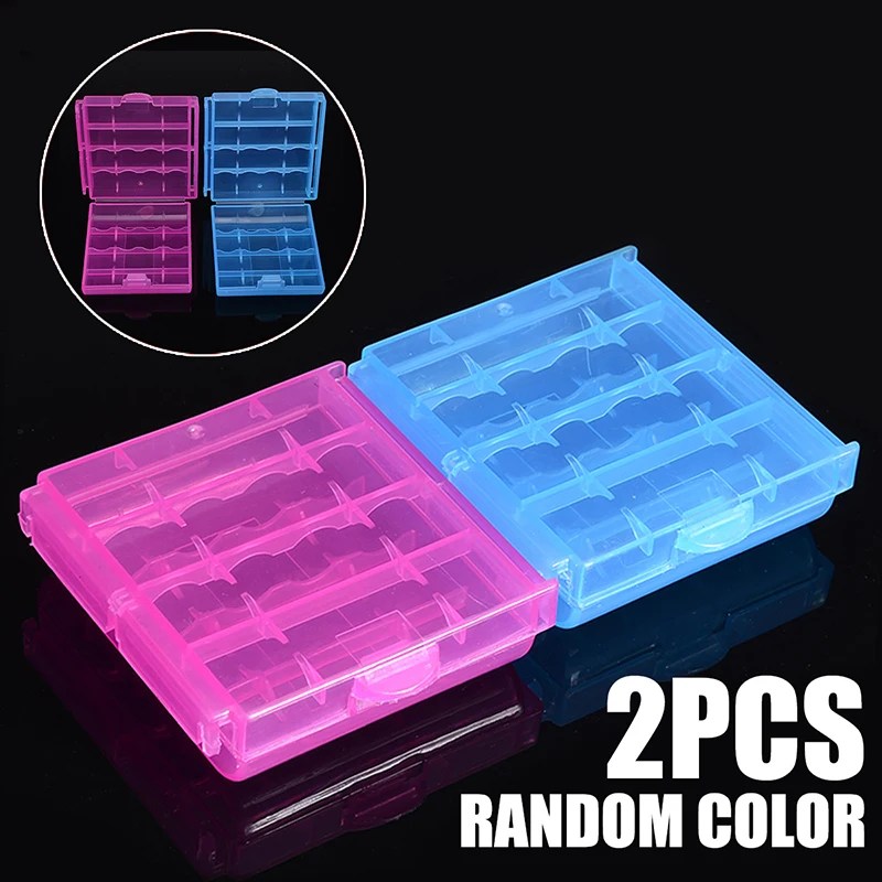 

2Pcs/lot Random Color Plastic Battery Holder Box Container For AA / AAA Battery Storage Boxes Case Cover