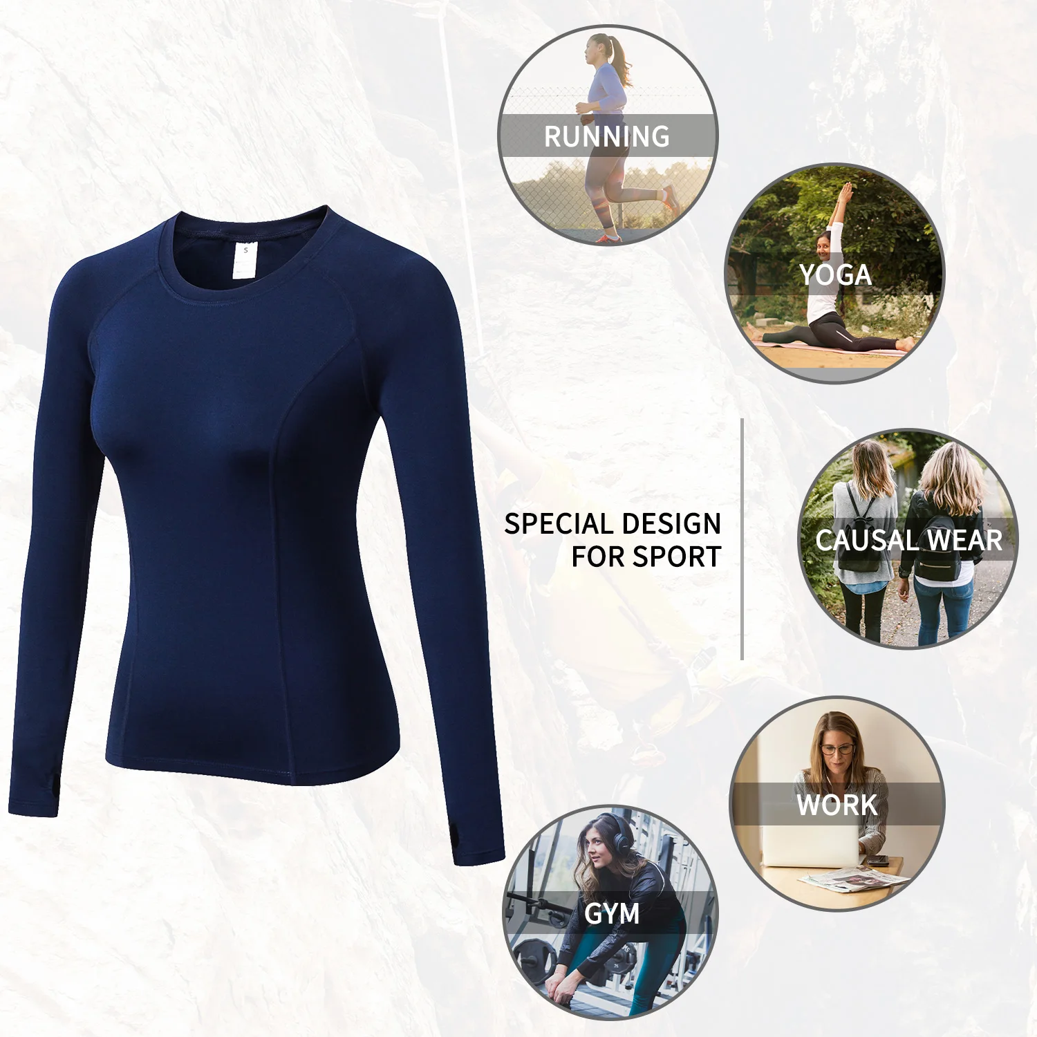 Women Running T-shirt Compression Tights Quick Dry Long Sleeve T-shirts Fitness Clothes for sports t shirt sports shirt