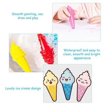 

9 Colors Ice Cream Shape Crayons Non Toxic Washable Painting Drawing Wax forKids D08A