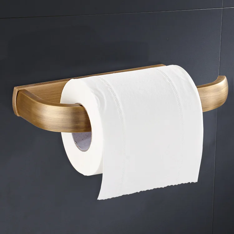 

Vintage Ark Copper Wall-Mounted Roll Stand Toilet Europe And America-Curly Tissue Box Storage Shelf Toilet Paper Box