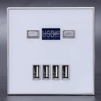 

New 4-Port Quick Charger Home Use Wall Socket Power Usb Electrical Outlet 86Mm x 86Mm 4000Ma