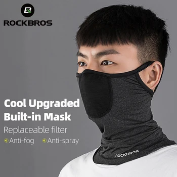 

ROCKBROS Sunscreen Ice Silk Mask Anti-UV Cycling Mask For Men & Women Summer Ultra-thin Sport Half Face Mask Running Hiking Bib