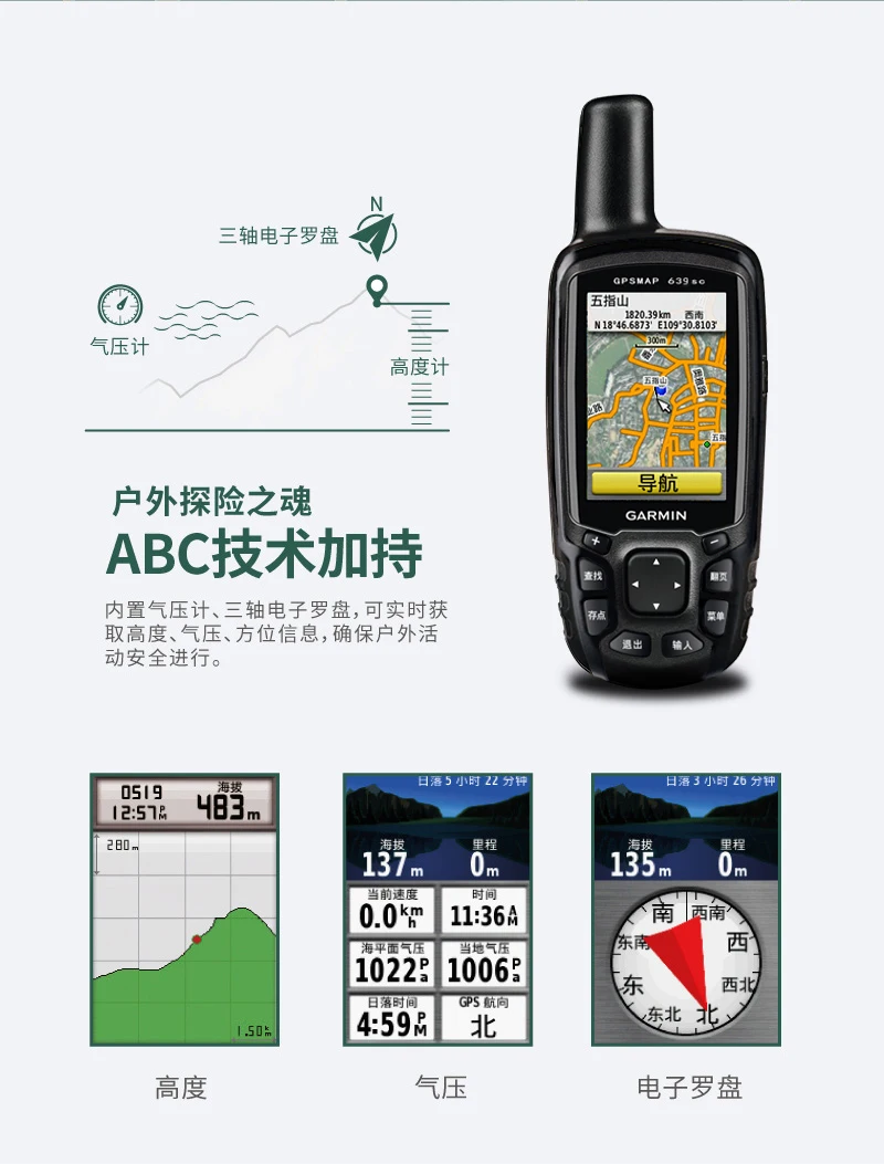 GARMIN Jiaming 639sc открытый ручной gps позиционер Beidou спутниковая навигация Mapper трубка