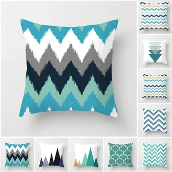 

Geometric Pattern Pillow Case Mountain Arrows Cushion Cover For Home Sofa Bed Decor Green Decorative Winter