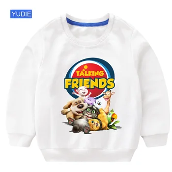 

kids sweatshirt Talking cat Boys sweatshirt white Cotton Pullover Pullover Kids cute sweatshirt 2019 autumn children sweatshirts