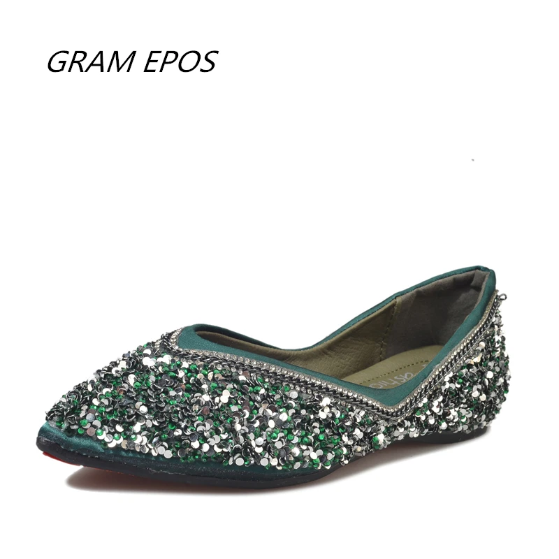 

Pointed Single Shoes Female 2019 Summer Spring Wild Sequins Shallow Mouth Flat Bottom Scoop Shoes Fashion Soft Casual Shoes