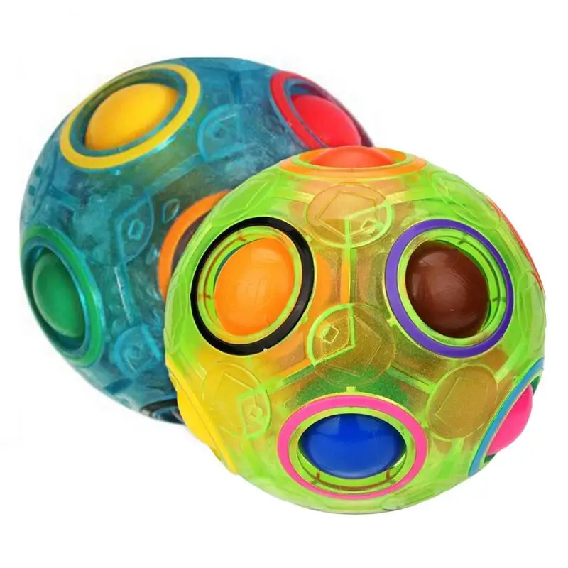 

Rainbow and White Spherical Ball Puzzle Twist Toy Spherical cubo magico Kids Educational Toys eliever Game toys Xmas Gift