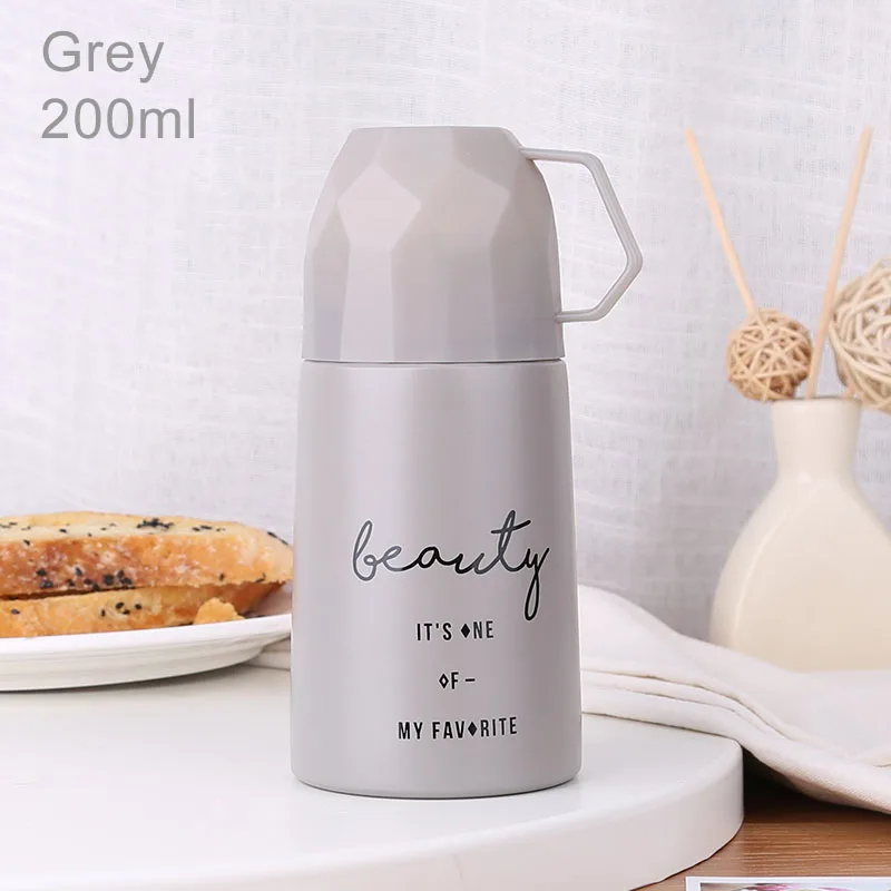 200ml-Grey Термальная фляга из нержавеющей стали спортивные бутылки для воды портативная Термокружка вакуумный Стакан Кружка термоскоп для детей 350 мл 200 мл - Цвет: 200ml-Grey